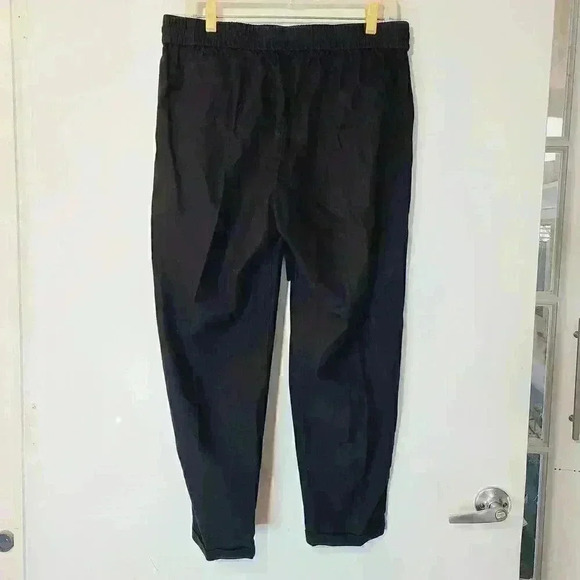 Yogaliscious Black Nylon Joggers Patch Pockets Elastic Waist Sz XL - Picture 3 of 9